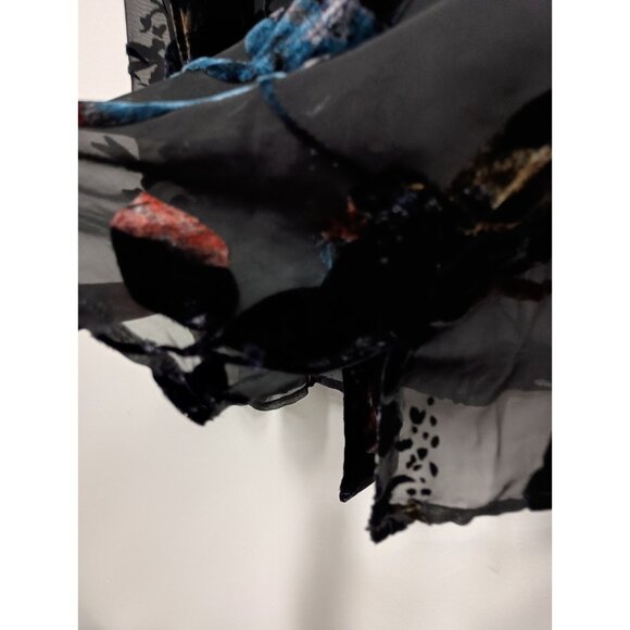 VTG Y2K Spenser Jeremy Top Womens Size 8 Black Burnout Velvet Floral Silk Gothic - Picture 6 of 12